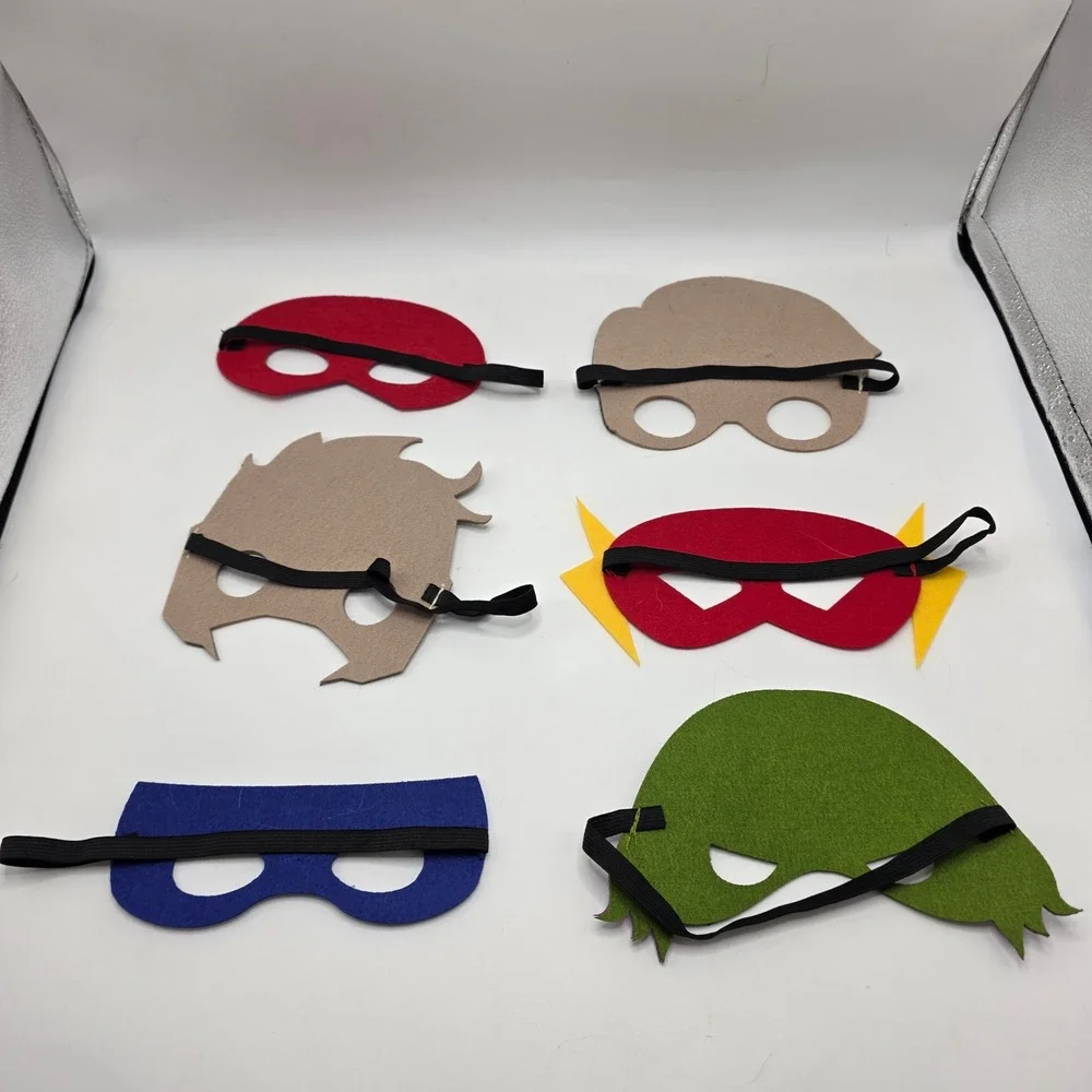 Superhero‎ Felt Mask Set 6pc Kids Costume Dress Up Flash Superman Green Goblin